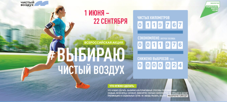 Всероссийская акция «Чистый воздух» с 1 июня по 22 сентября 2022г.